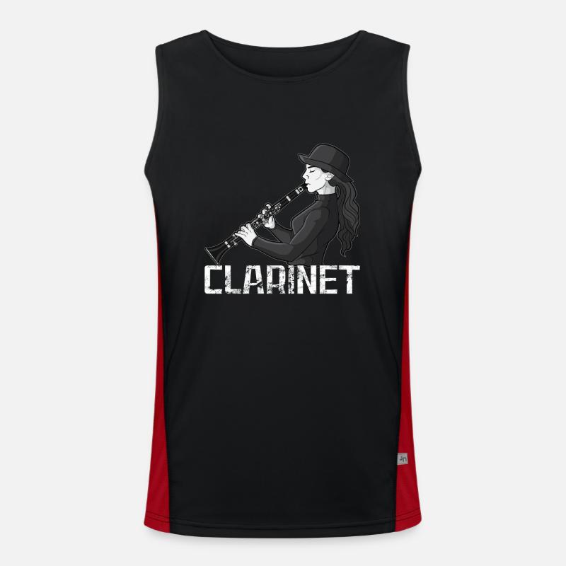 Clarinet Player Orchestra Musicians Men's Functional Contrast Tank Top 