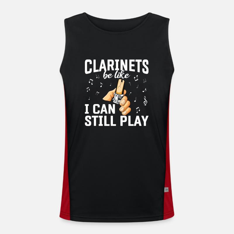 Clarinet Player Orchestra Musicians Men's Functional Contrast Tank Top 