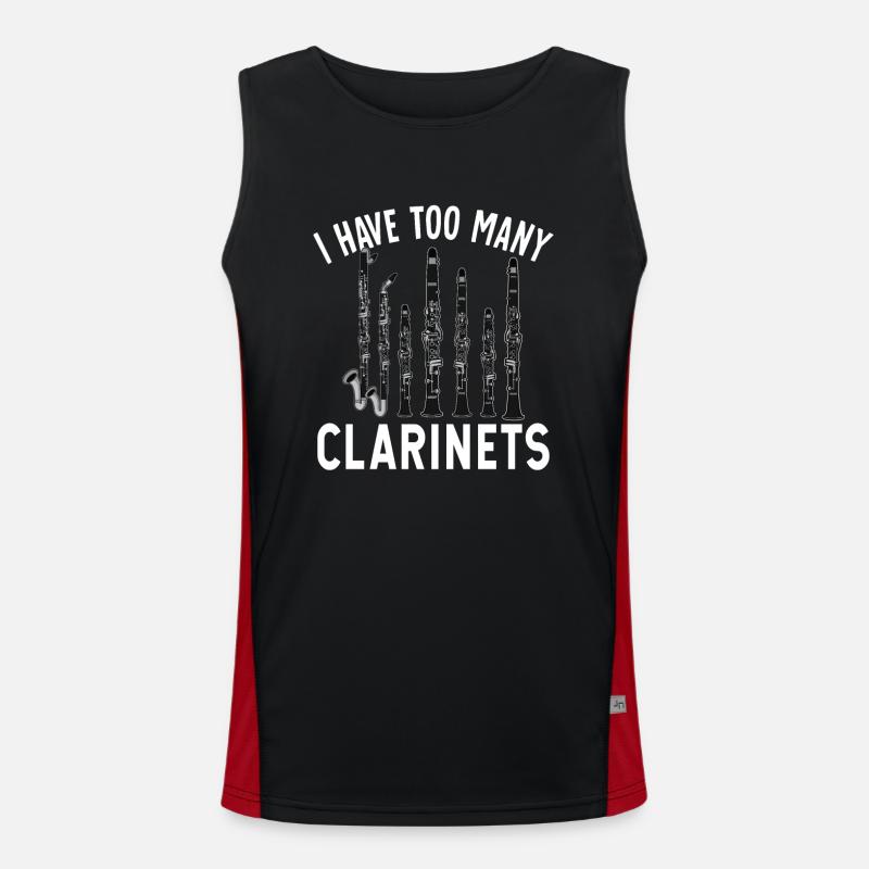 Clarinet Player Orchestra Musicians Men's Functional Contrast Tank Top 