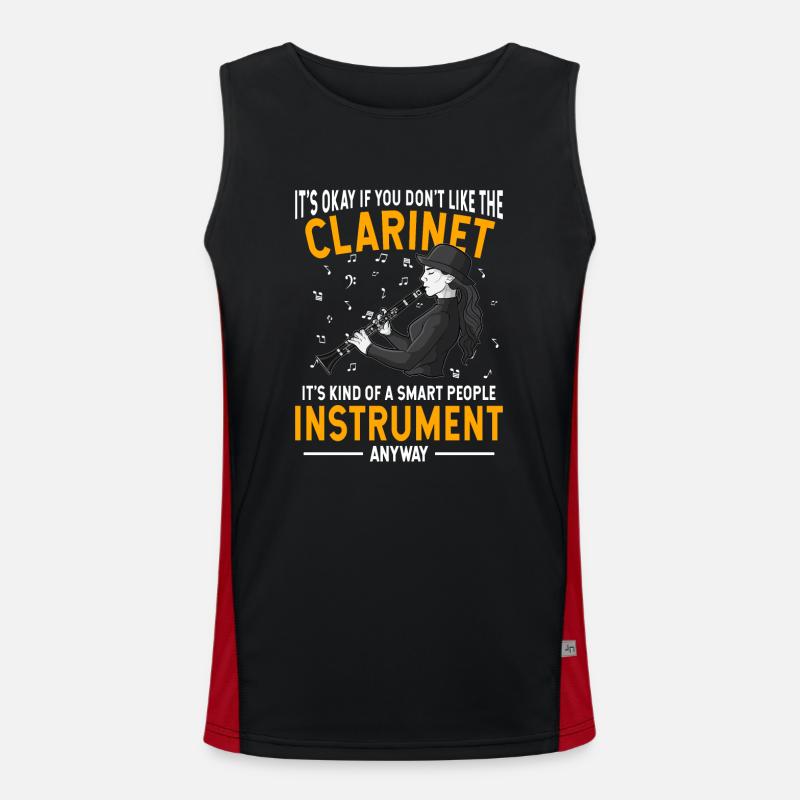 Clarinet Player Orchestra Musicians Men's Functional Contrast Tank Top 