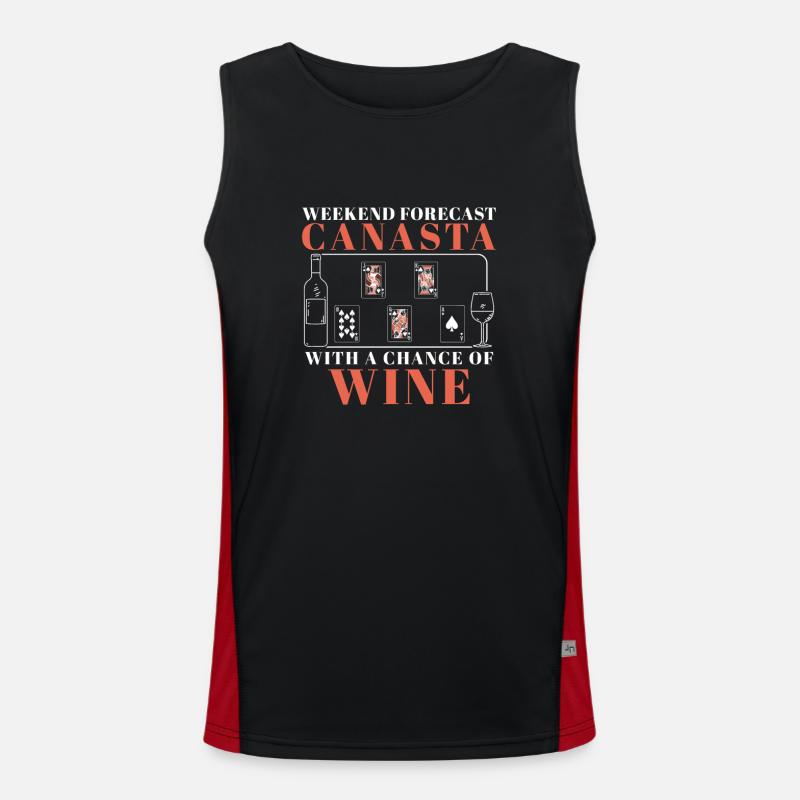 Weekend Forecast Funny Canasta Card Game For Funktionelles Kontrast-Tank Top für Männer 