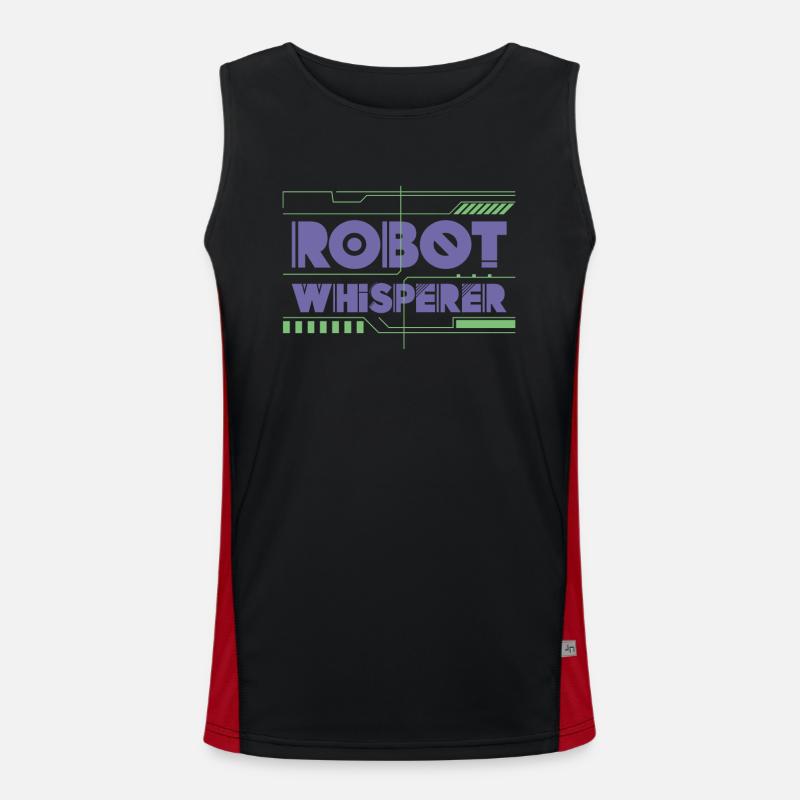 Robot Robotics Engineer Robot - Men's Functional Contrast Tank Top  - black/red
