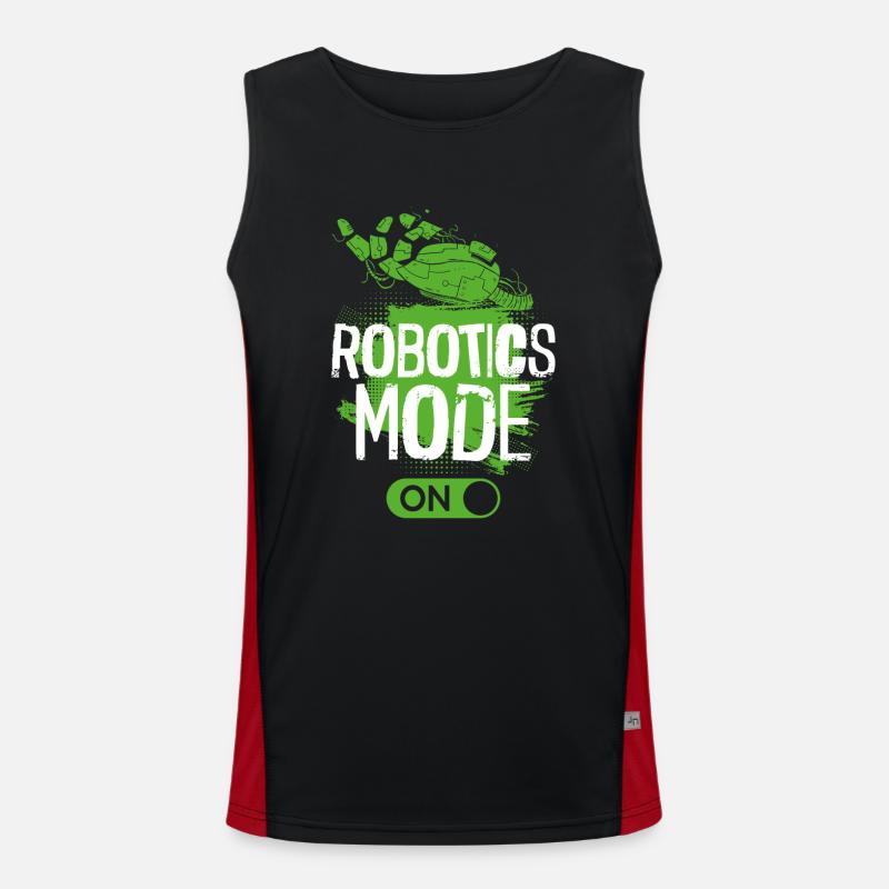 Robot Robotics Engineer Robotics - Men's Functional Contrast Tank Top  - black/red
