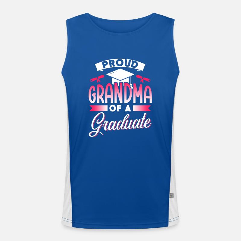 Stolze Großmutter Eines Absolventen Absolvent Funktionelles Kontrast-Tank Top für Männer 
