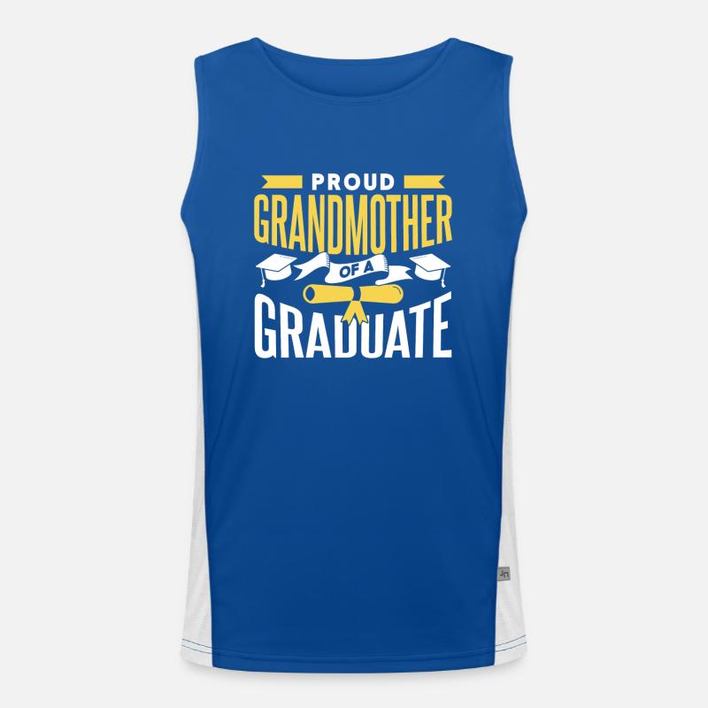 Stolze Großmutter Eines Absolventen Absolvent Funktionelles Kontrast-Tank Top für Männer 