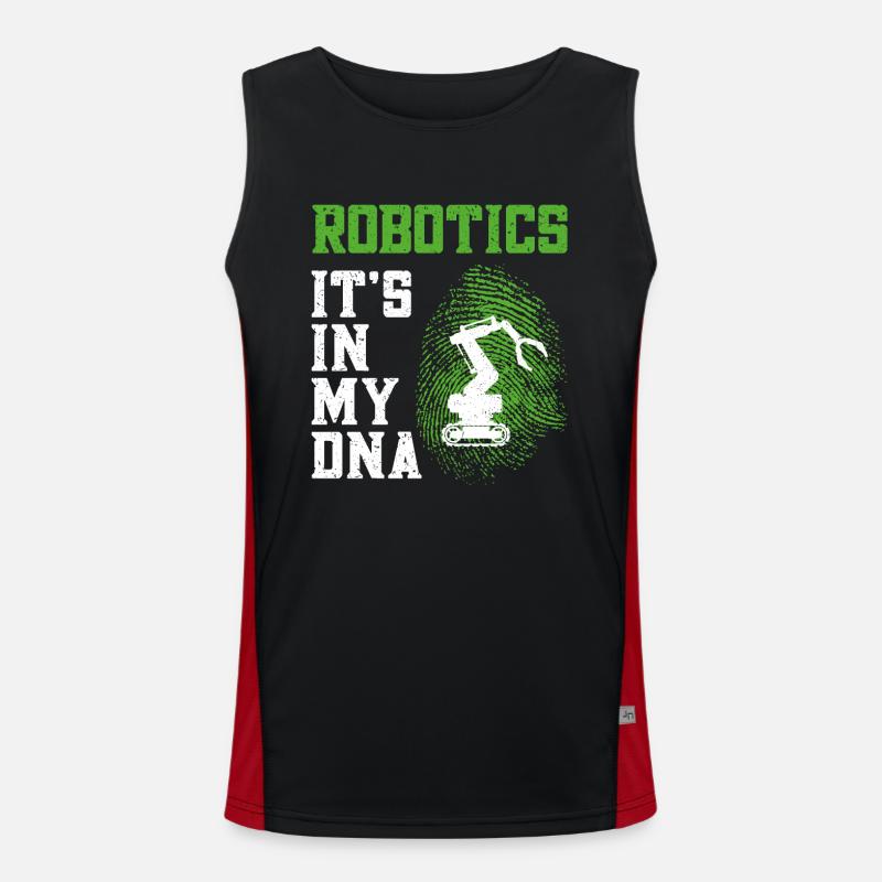 Robot Robotics Engineer Robotics - Men's Functional Contrast Tank Top - black/red