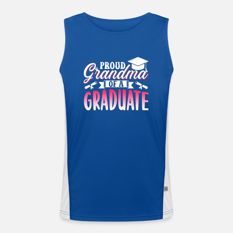 Stolze Großmutter Eines Absolventen Absolvent Funktionelles Kontrast-Tank Top für Männer 