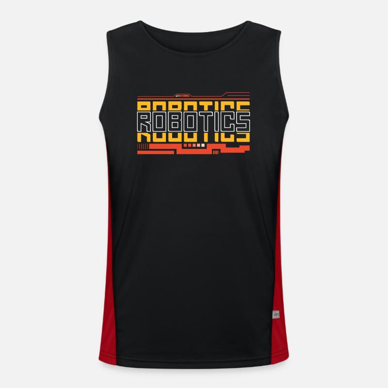 Robot Robotics Engineer Robotics - Men's Functional Contrast Tank Top  - black/red