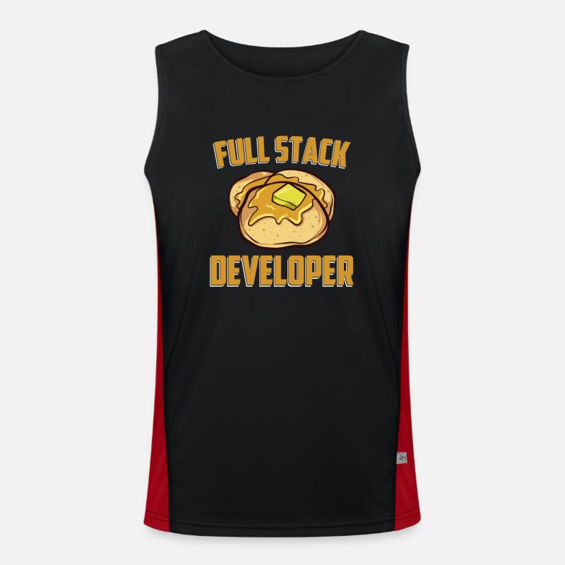 Full Stack Developer - Computer-Software-Programm - Funktionelles Kontrast-Tank Top für Männer  - Schwarz/Rot