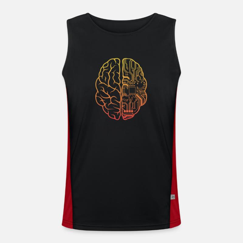 Programmer HTML - Developer Programming Brain Cool Men's Functional Contrast Tank Top 