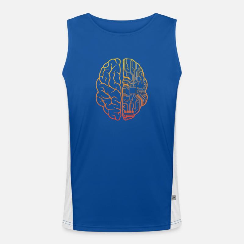 Programmierer HTML - Entwickler Programmierung Brain Cool Funktionelles Kontrast-Tank Top für Männer 