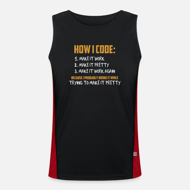 Programmer Coder - Developer Programming Coding Men's Functional Contrast Tank Top 
