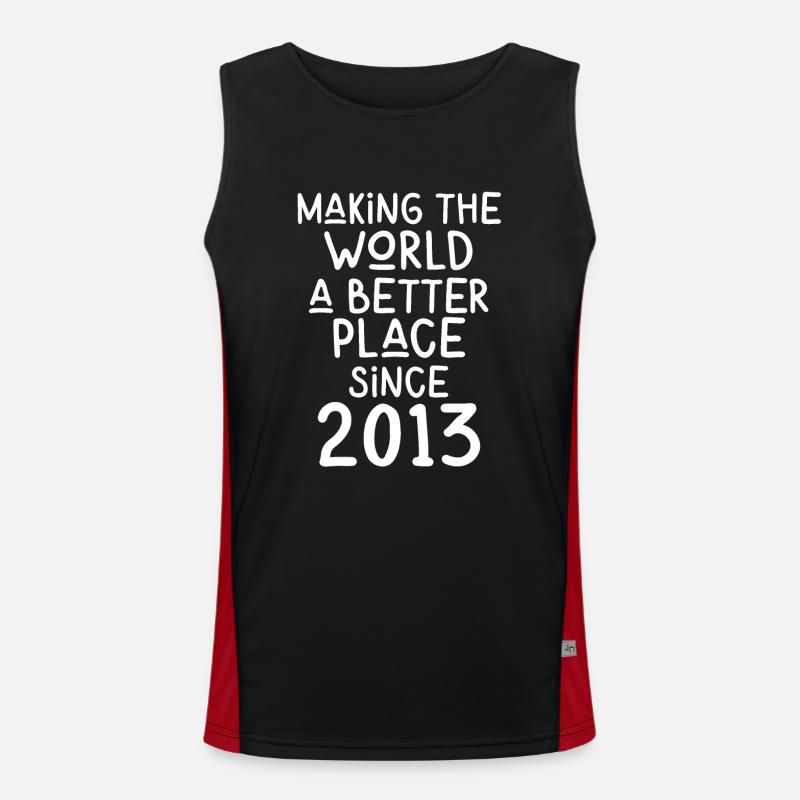Making the World a better place since 2013 Funktionelles Kontrast-Tank Top für Männer 