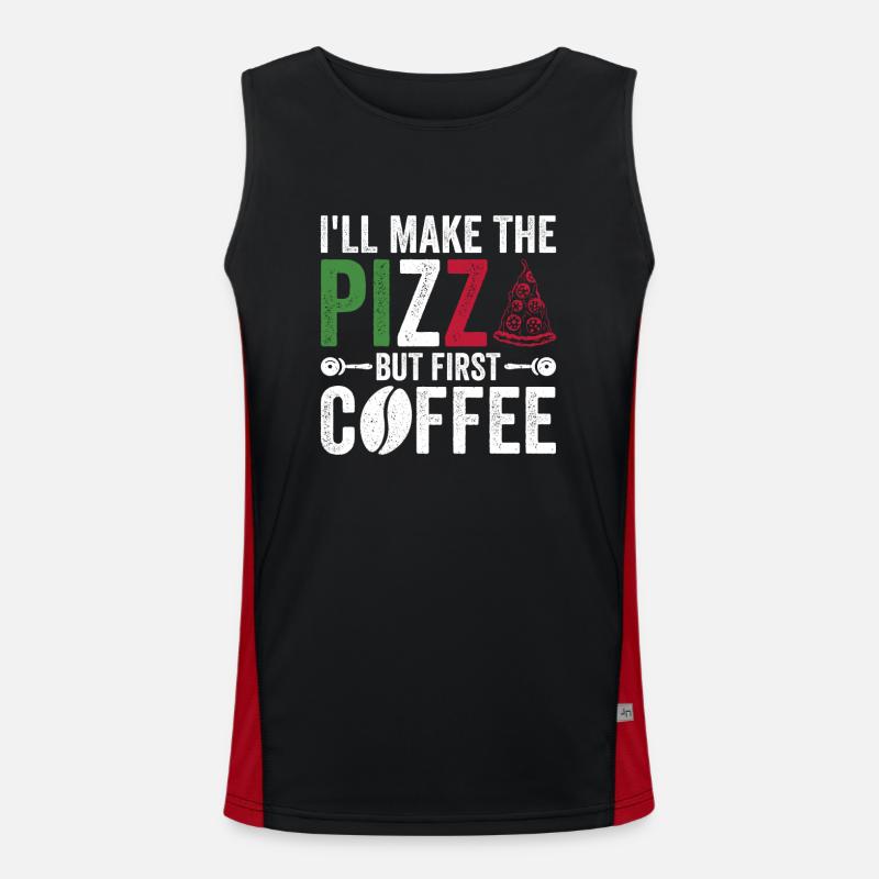 Pizza Backen Pizzabäcker Pizzaiolo Funktionelles Kontrast-Tank Top für Männer 