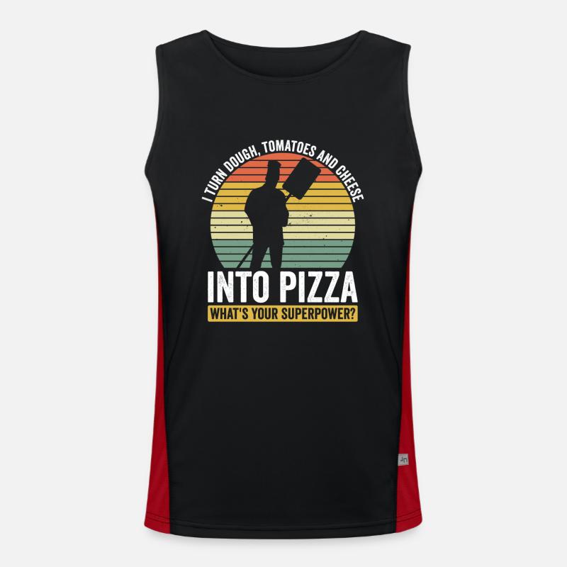 Pizzabacken Pizza Pizzabäcker Funktionelles Kontrast-Tank Top für Männer 