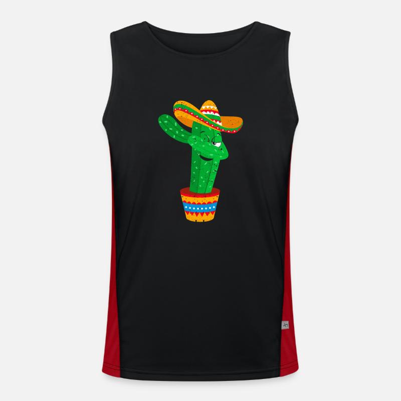 Dab Cactus Mexique Cinco de Mayo Mexicain Débardeur respirant contrasté Homme 