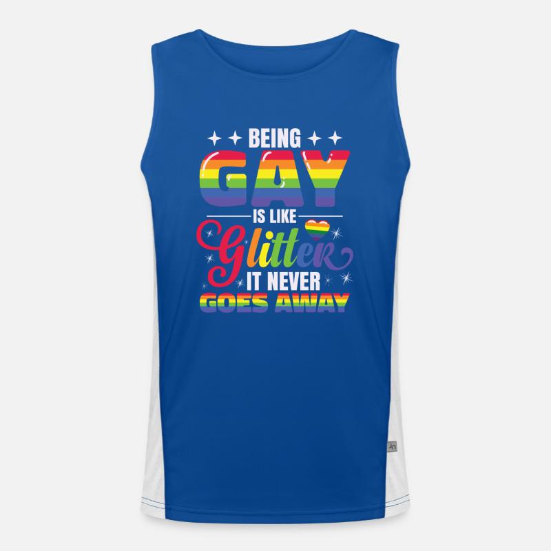 Schwul sein | LGBT-| Regenbogenfarbe | Pride-Monat Funktionelles Kontrast-Tank Top für Männer 