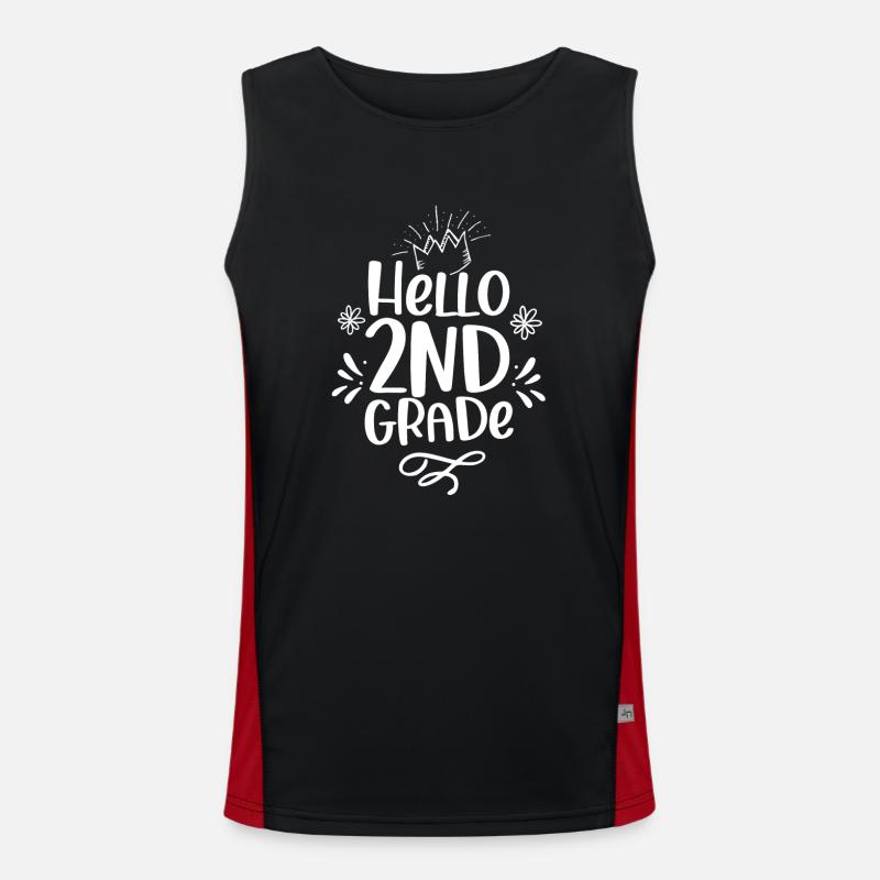 Hello 2nd Class Second Class Second Grader Men's Functional Contrast Tank Top 
