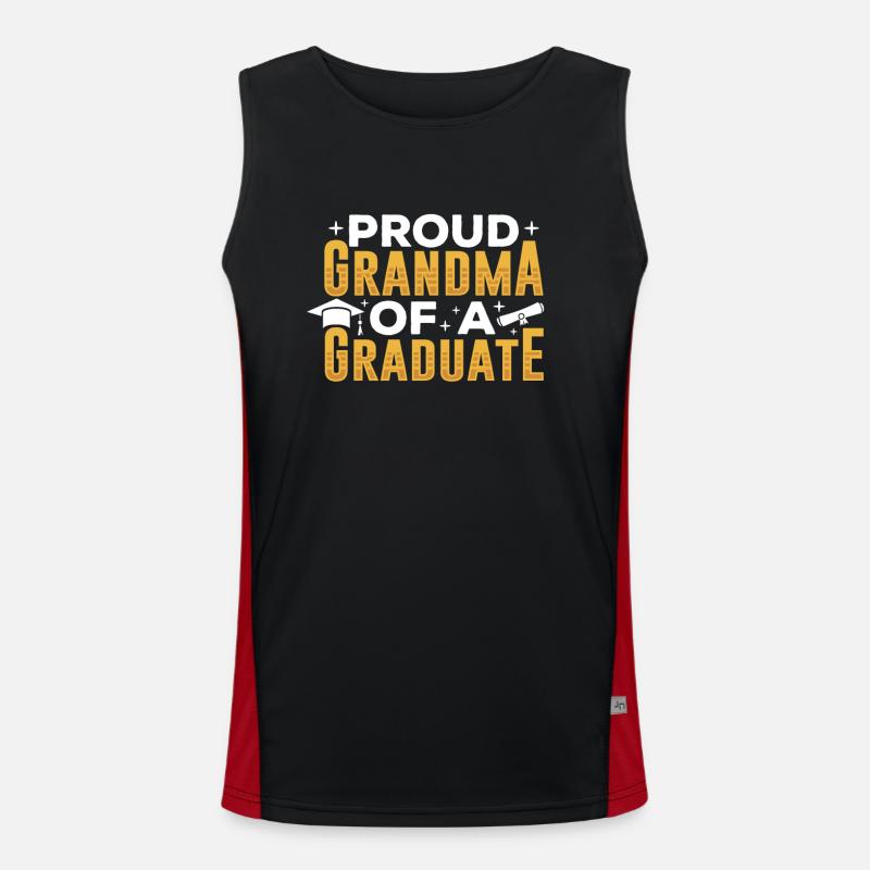 Stolze Großmutter Eines Absolventen Absolvent Funktionelles Kontrast-Tank Top für Männer 