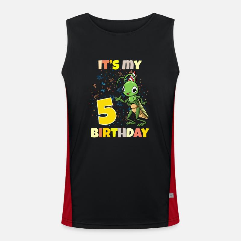 It's my 5th birthday grasshopper Men's Functional Contrast Tank Top 
