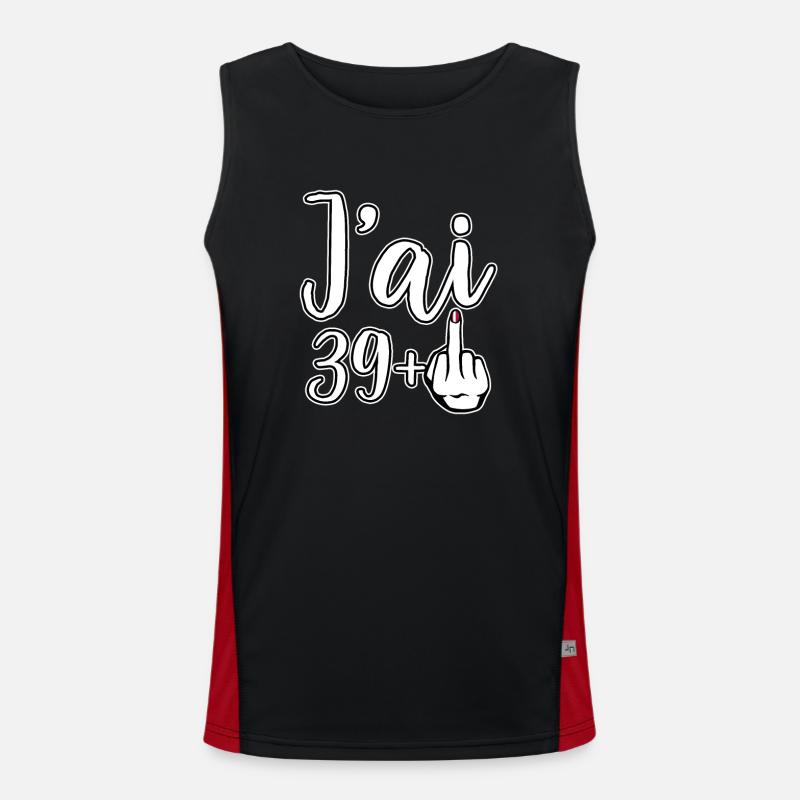Ich bin 39 Plus 1 Mittelfinger 40. Geburtstag Funktionelles Kontrast-Tank Top für Männer 