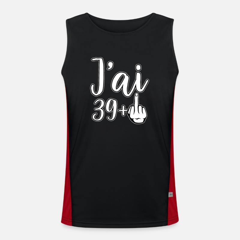 Ich bin 39 Plus 1 Mittelfinger 40. Geburtstag Funktionelles Kontrast-Tank Top für Männer 