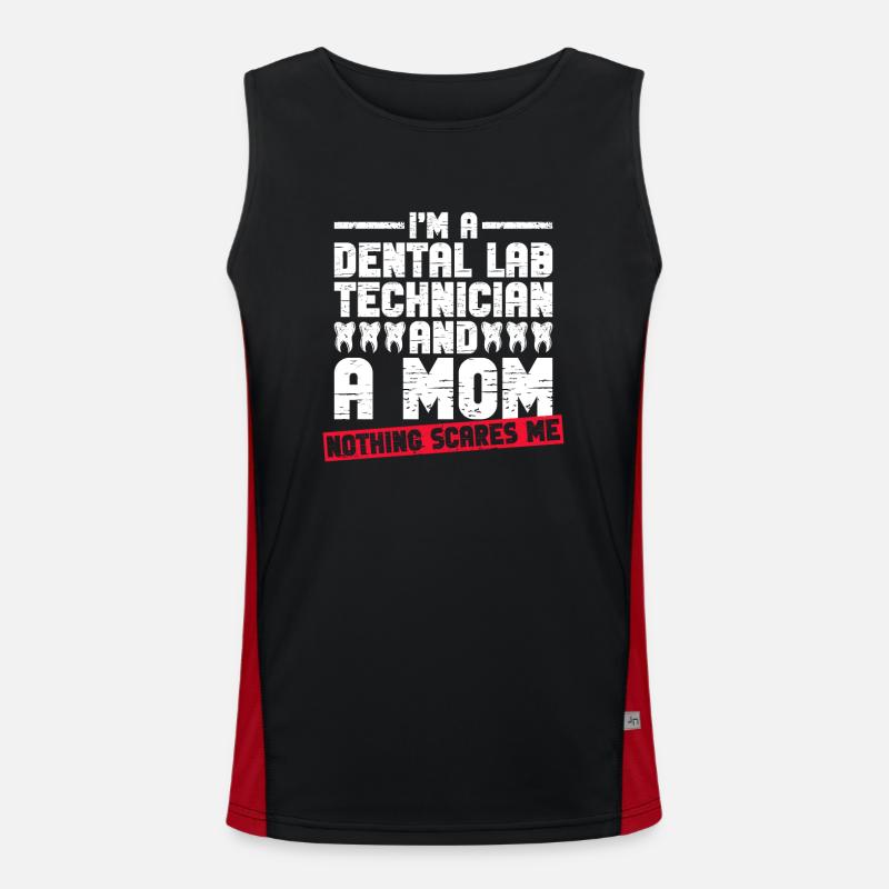 Zahntechnikerin Mutter Zahntechniker Mutter - Men's Functional Contrast Tank Top  - black/red