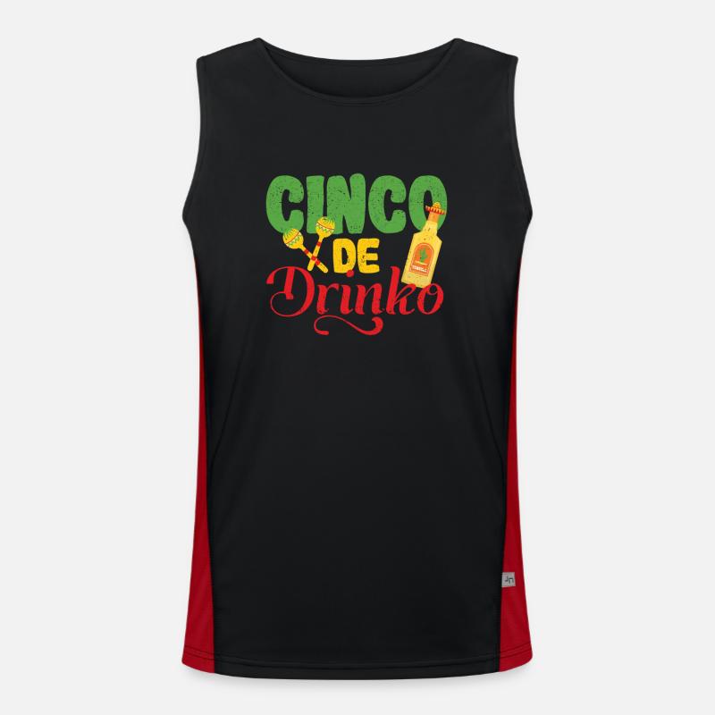 Cinco De Drinko Mayo Mexican Drink Tequila Men's Functional Contrast Tank Top 