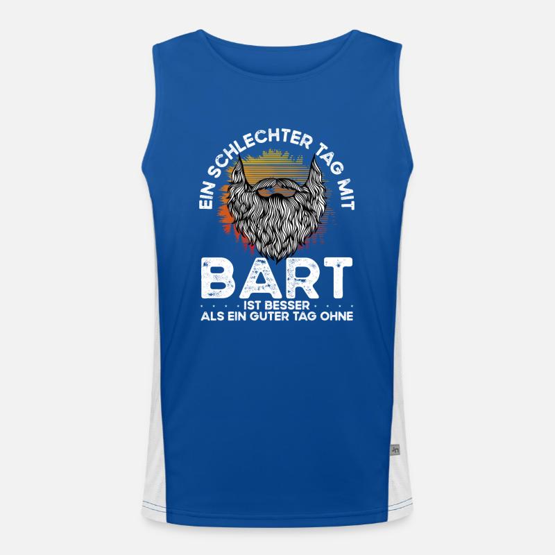 Ein Schlechter Tag Mit Bart Ist Besser Funktionelles Kontrast-Tank Top für Männer 