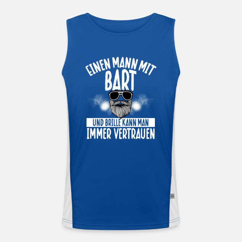 Ein Mann Mit Bart Und Brille Funktionelles Kontrast-Tank Top für Männer 