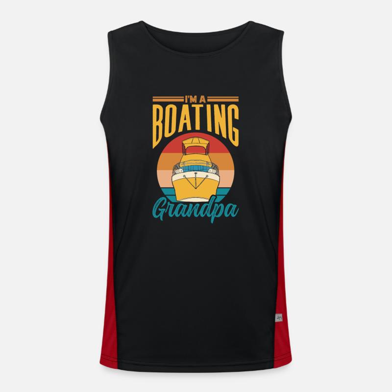 Ich Bin Ein Bootfahrender Opa Bootfahren Boot Funktionelles Kontrast-Tank Top für Männer 