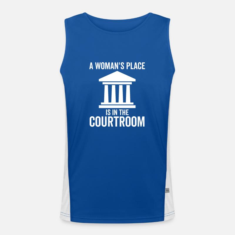 A Woman's Place ist im Gerichtssaal Funktionelles Kontrast-Tank Top für Männer 