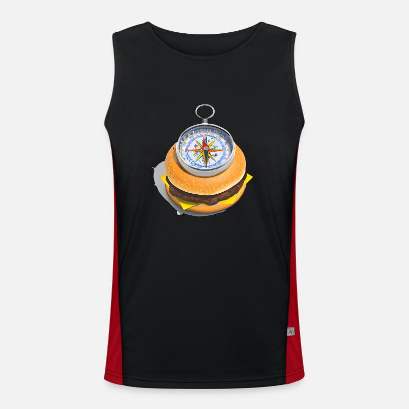 Cheeseburger Compass Men's Functional Contrast Tank Top 
