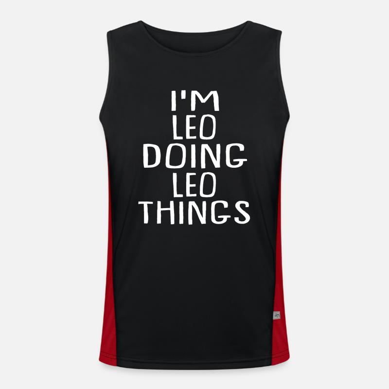 I'm Leo Doing Leo Things Leo Name Funktionelles Kontrast-Tank Top für Männer 