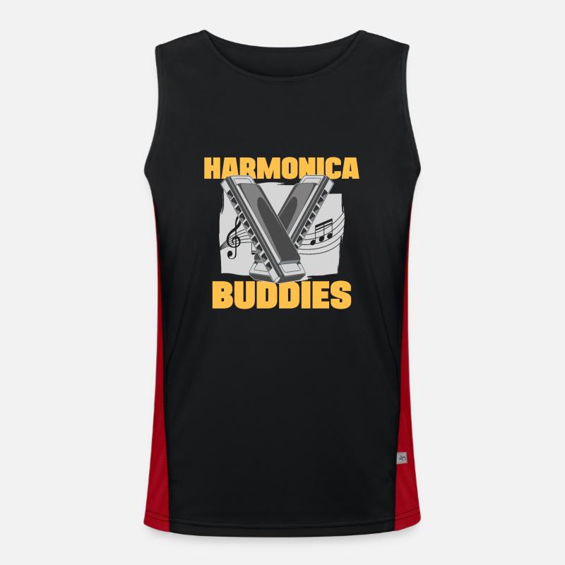 Harmonica Buddies Harmonicist Idée cadeau Débardeur respirant contrasté Homme 