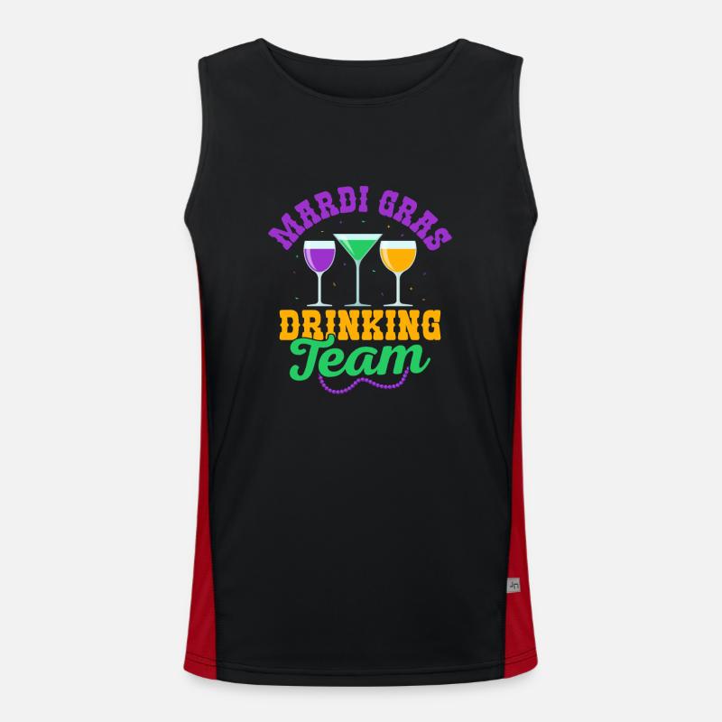 Mardi Gras Drinking Team Parade BeadsParty Débardeur respirant contrasté Homme 