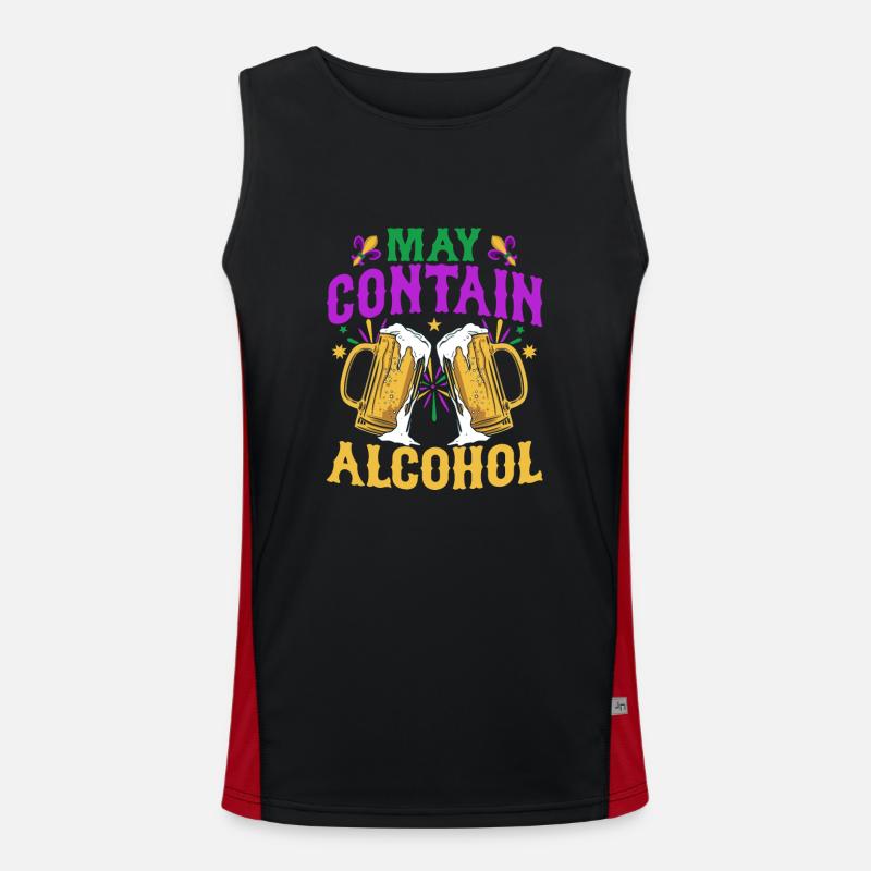 May Contain Alcohol Mardi Gras Parade Funktionelles Kontrast-Tank Top für Männer 