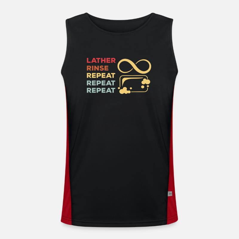 Funny soap maker design - Men's Functional Contrast Tank Top  - black/red