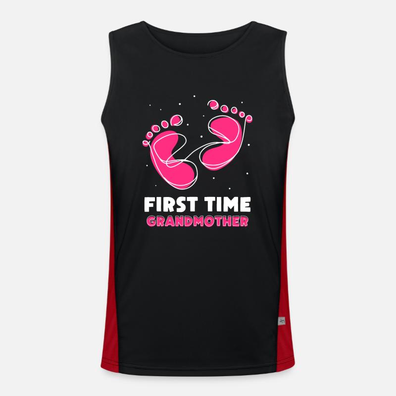 Das Erste Mal Großmutter Süß Erstes Mal Großeltern Funktionelles Kontrast-Tank Top für Männer 