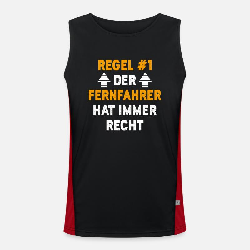 Fernfahrer Geschenk Geburtstag Spruch Funktionelles Kontrast-Tank Top für Männer 