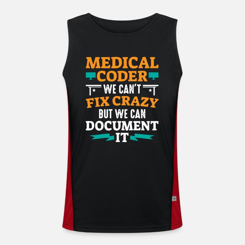 Medical encoder, programmer - Men's Functional Contrast Tank Top  - black/red