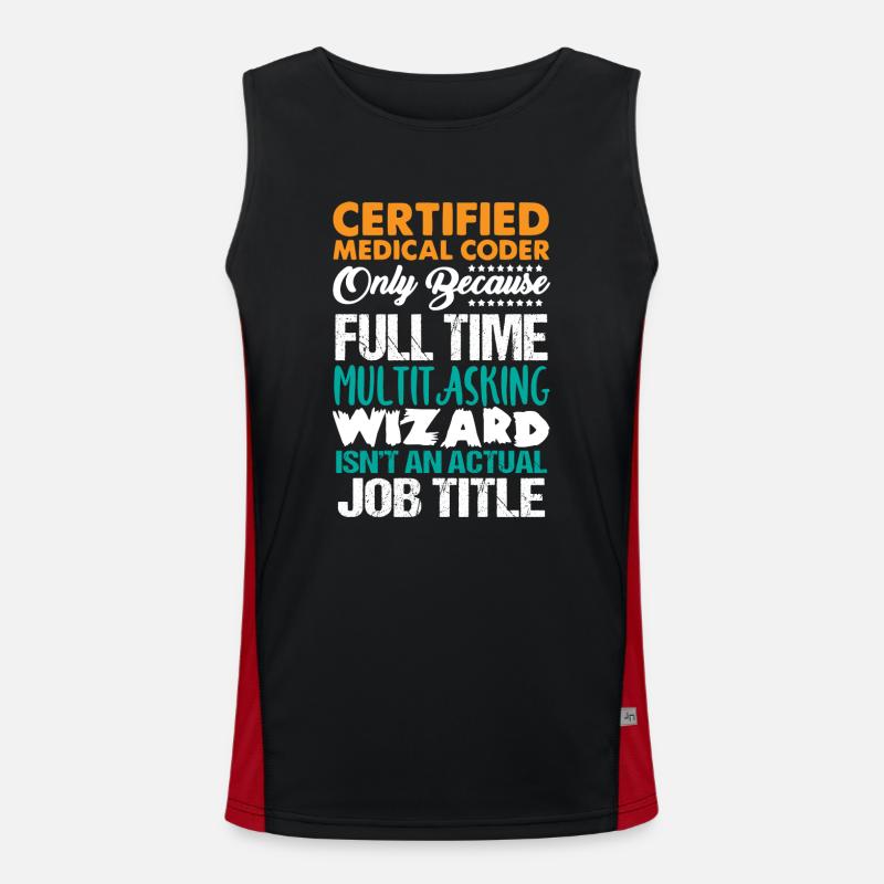 Medical encoder, programmer Men's Functional Contrast Tank Top 