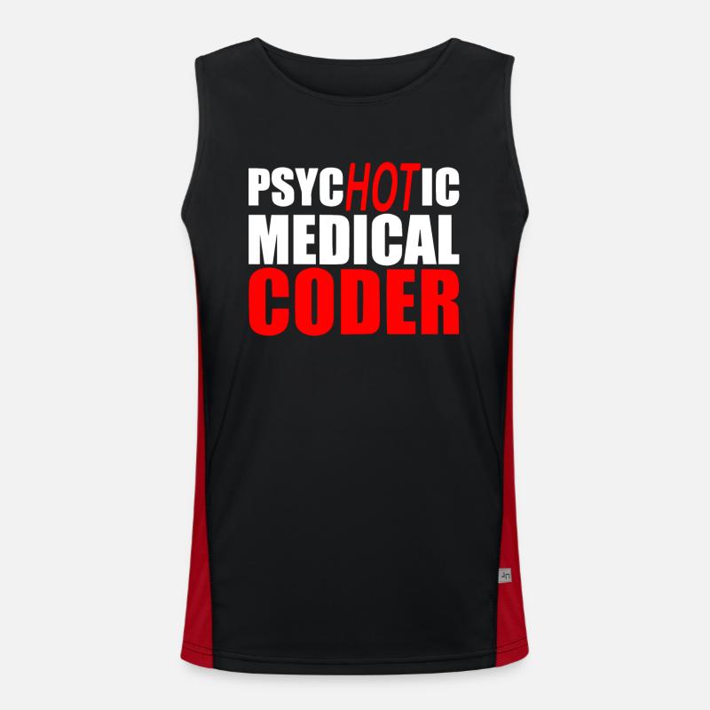 Medical encoder, programmer - Men's Functional Contrast Tank Top  - black/red
