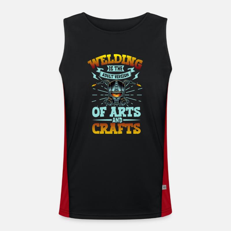 Welder Funny Funny Sweat Gift Men's Functional Contrast Tank Top 