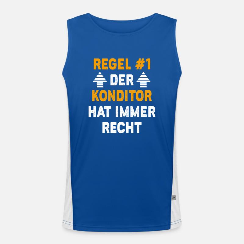 Konditor Geschenk Geburtstag Spruch Funktionelles Kontrast-Tank Top für Männer 