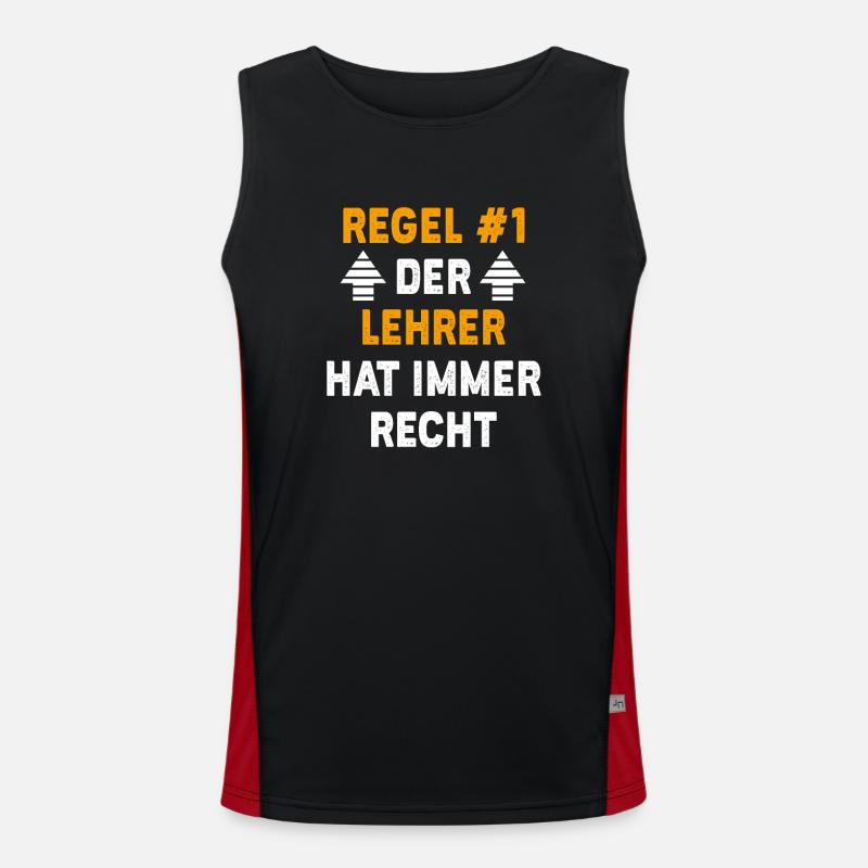 Lehrer Geschenk Geburtstag Spruch Funktionelles Kontrast-Tank Top für Männer 