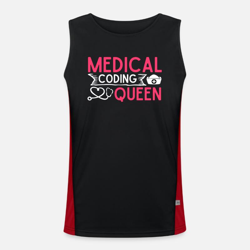 Medical Encoder Medical Programmer - Men's Functional Contrast Tank Top  - black/red