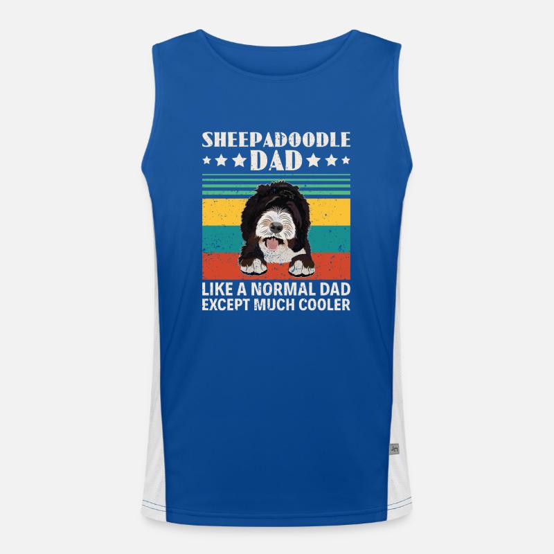 Sheepadoodle Doodle Hund Funktionelles Kontrast-Tank Top für Männer 