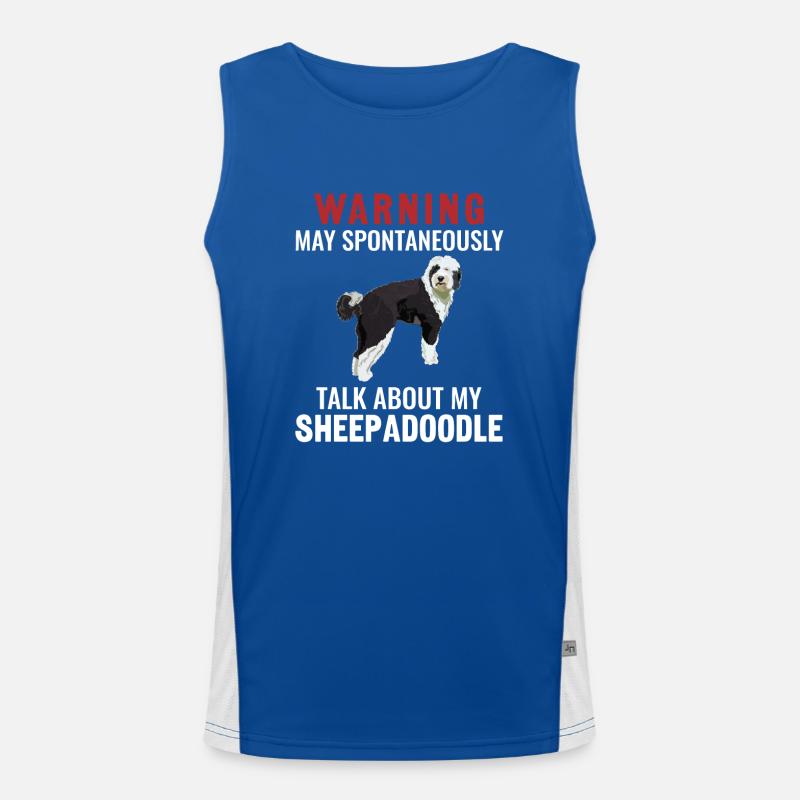 Sheepadoodle Doodle Hund Funktionelles Kontrast-Tank Top für Männer 