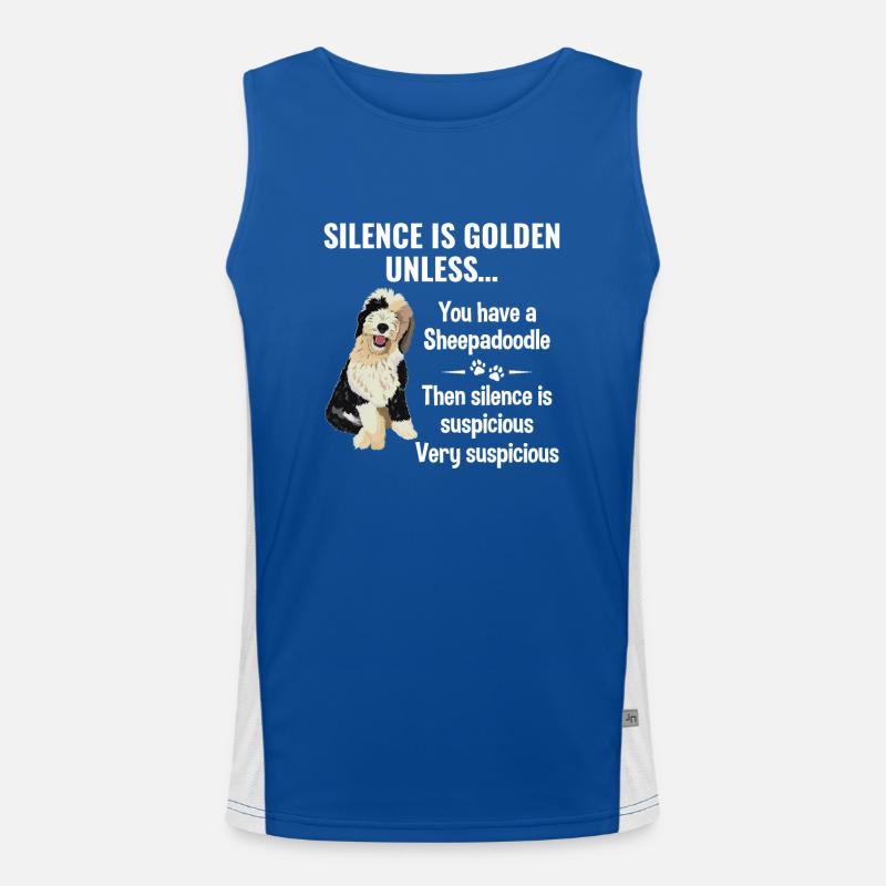 Sheepadoodle Doodle Dog Débardeur respirant contrasté Homme 